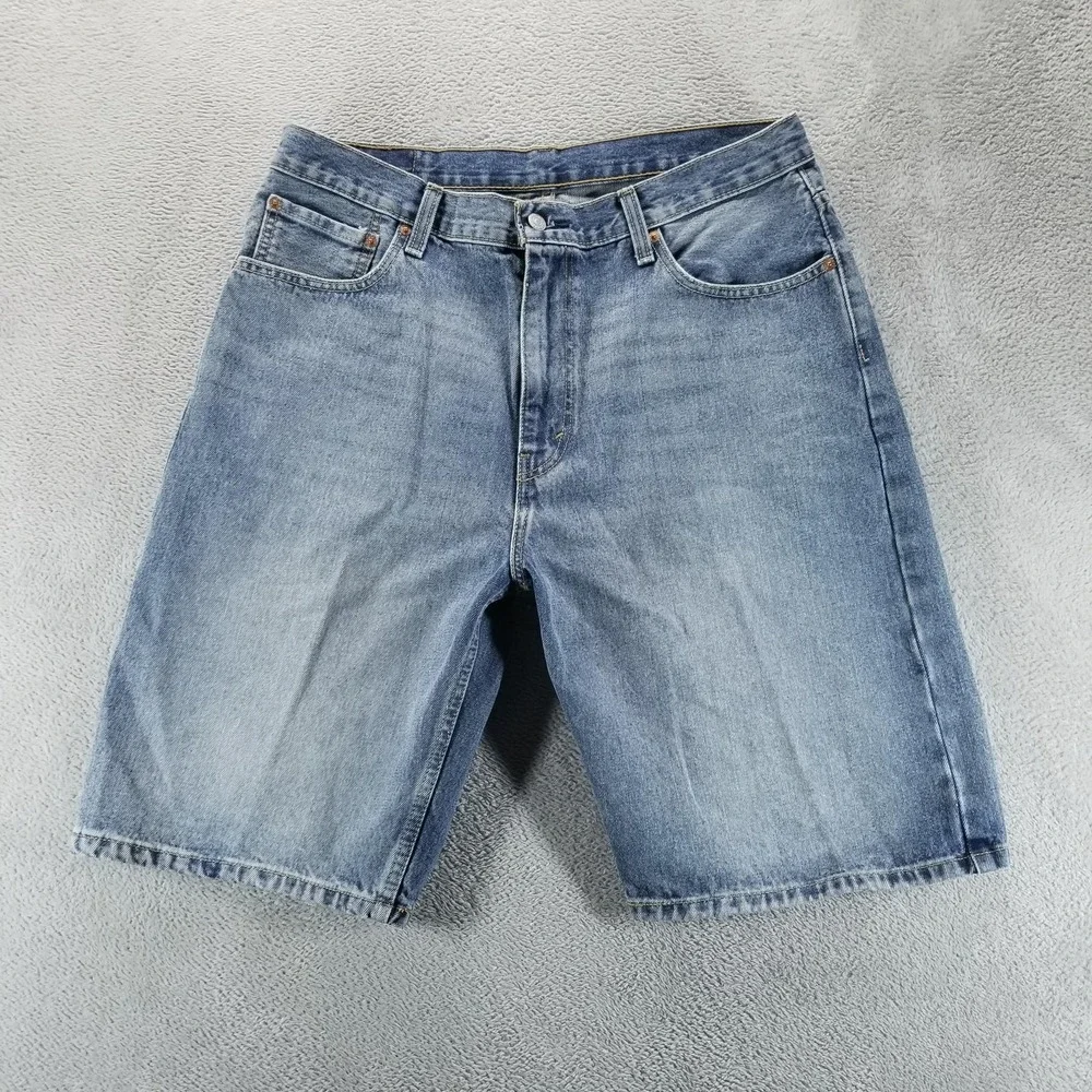 Levis 569 Jean Shorts Mens 36 Blue Denim‎ Relaxed Bermuda 11